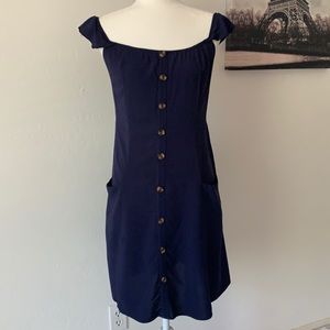 Alice & Elmer button front Navy dress